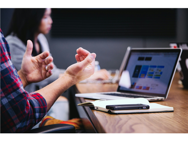 Staff attending a webinar